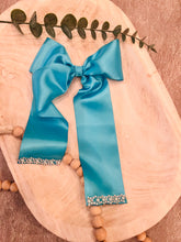 Load image into Gallery viewer, Blue Satin Bow
