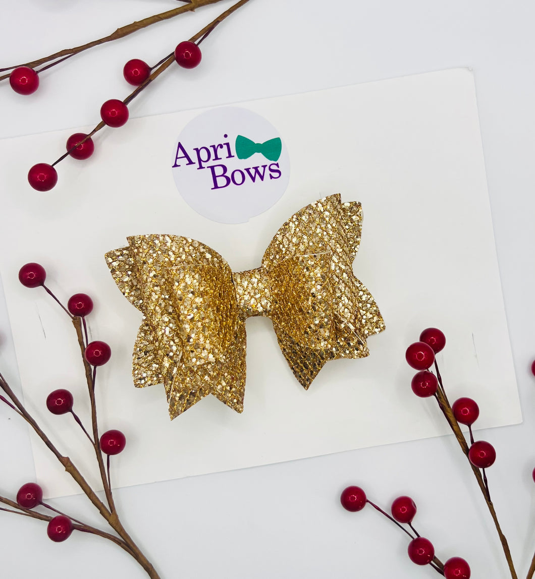 Gold glitter bow