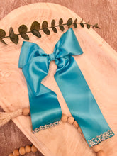 Load image into Gallery viewer, Blue Satin Bow
