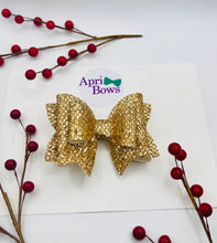 Load image into Gallery viewer, Gold glitter bow
