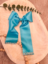 Load image into Gallery viewer, Blue Satin Bow
