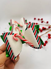 Load image into Gallery viewer, Candy cane bow
