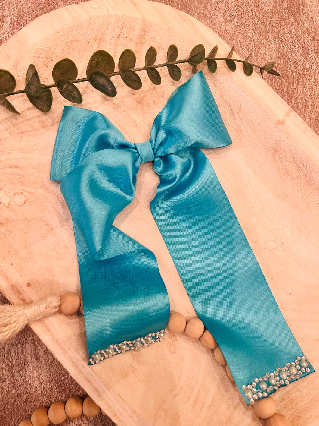 Blue Satin Bow