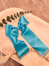 Load image into Gallery viewer, Blue Satin Bow
