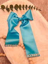 Load image into Gallery viewer, Blue Satin Bow
