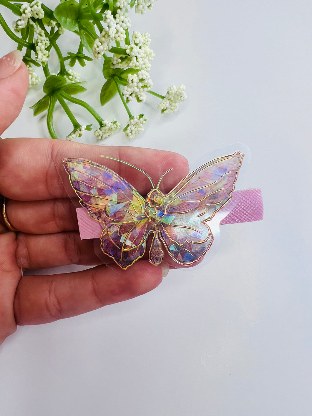 Crystal mini butterfly clip