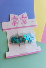 Load image into Gallery viewer, Transparent hair clips with PVC Sequins green
