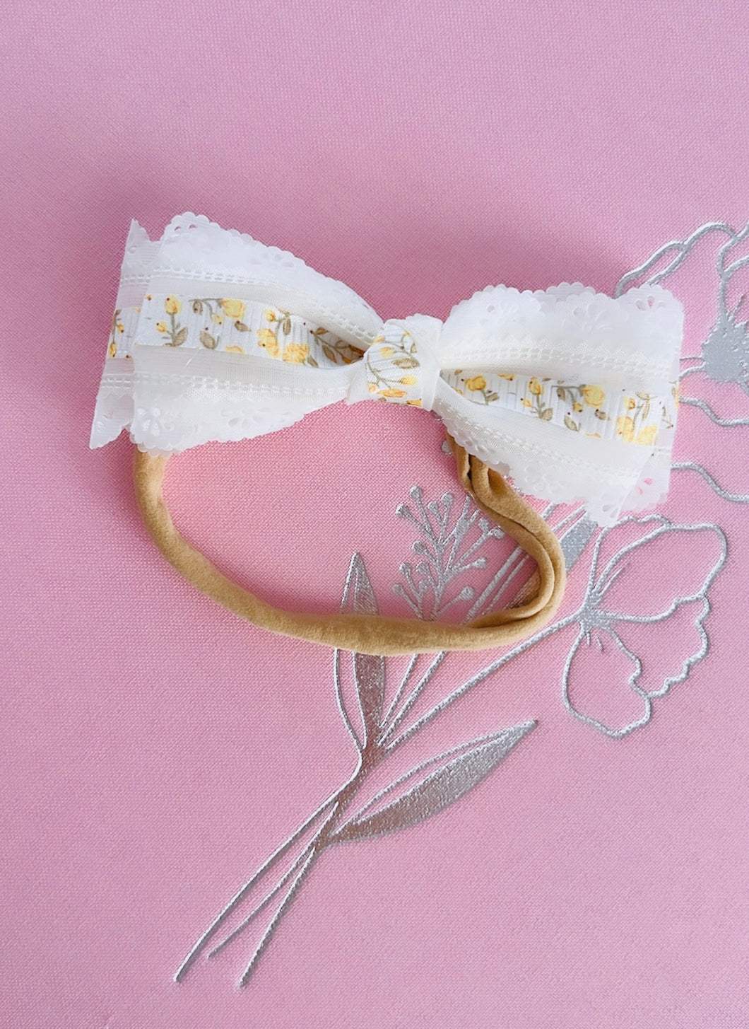 Yellow and white headband