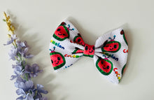 Load image into Gallery viewer, Cocomelon bow, cocomelon bow headband, cocomelon headband bow, cocomelon bows, birthday bow, birthday cocomelon bow
