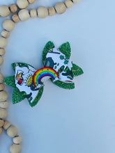 Load image into Gallery viewer, St Patrick’s day girls hair bows, st Patrick’s day girls bows, st Patrick’s day bows, green hair bows, girls green hair bows accessories
