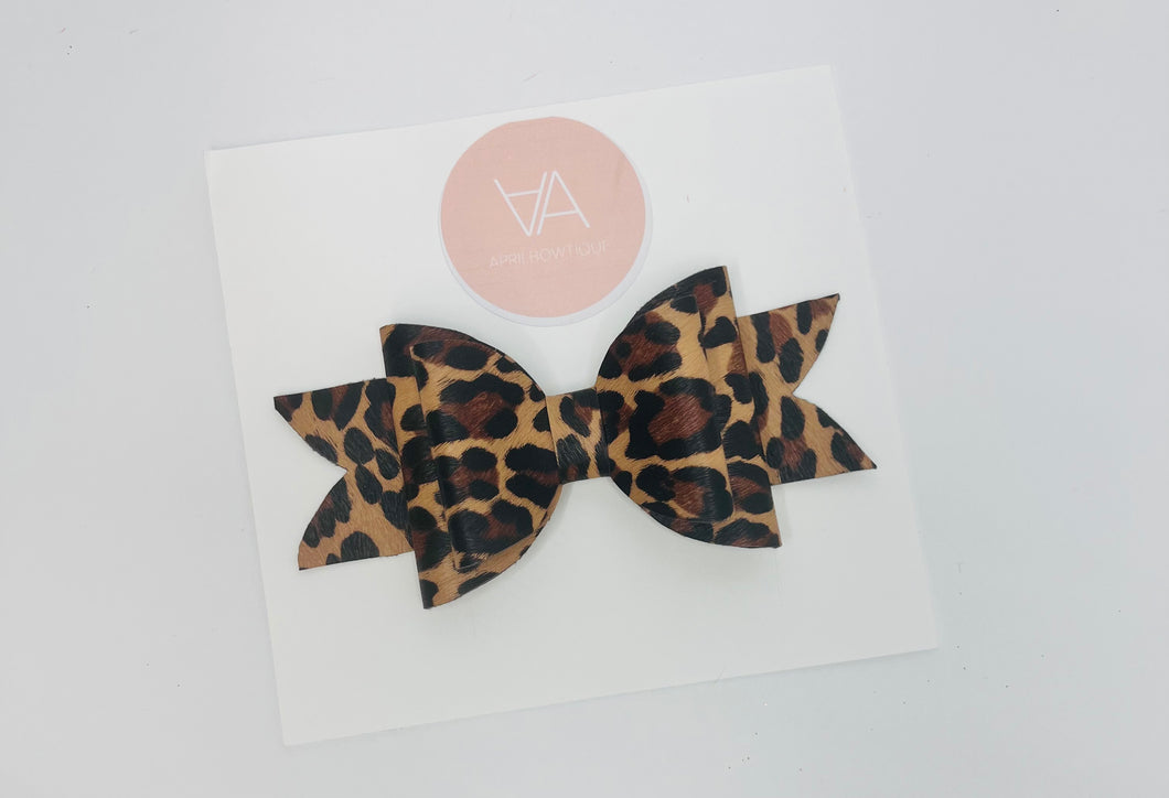 Animal Print bow clip