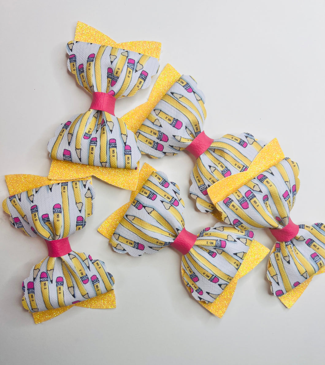 Yellow pencil bow