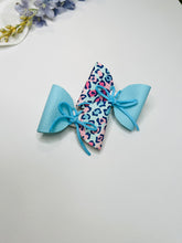 Load image into Gallery viewer, Teal Pigtail Cloud Hair Bow
