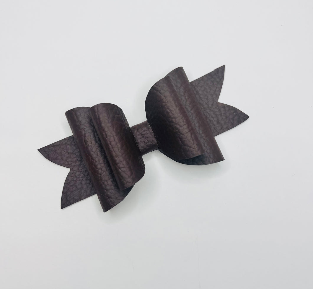 Brown Leather Bow