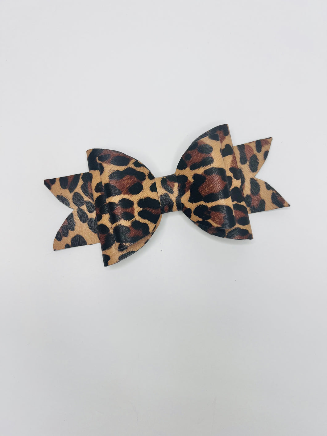 Animal Print Leather bow