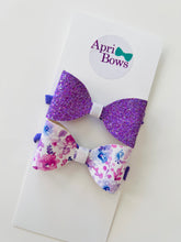 Load image into Gallery viewer, Baby girl purple headband set
