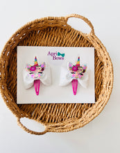 Load image into Gallery viewer, Pink unicorn hair clip set
