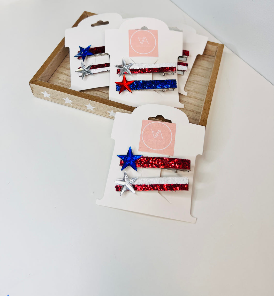 Flag hair clips