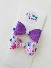 Load image into Gallery viewer, Baby girl purple headband set
