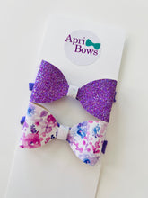 Load image into Gallery viewer, Baby girl purple headband set
