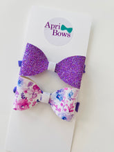 Load image into Gallery viewer, Baby girl purple headband set
