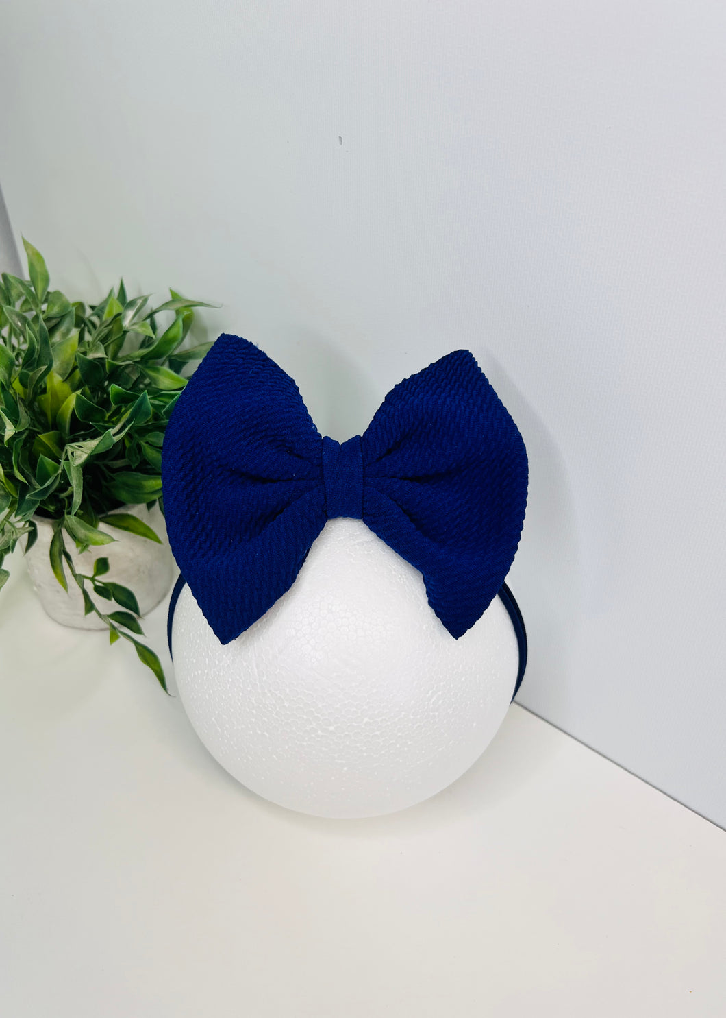 Blue headband bow