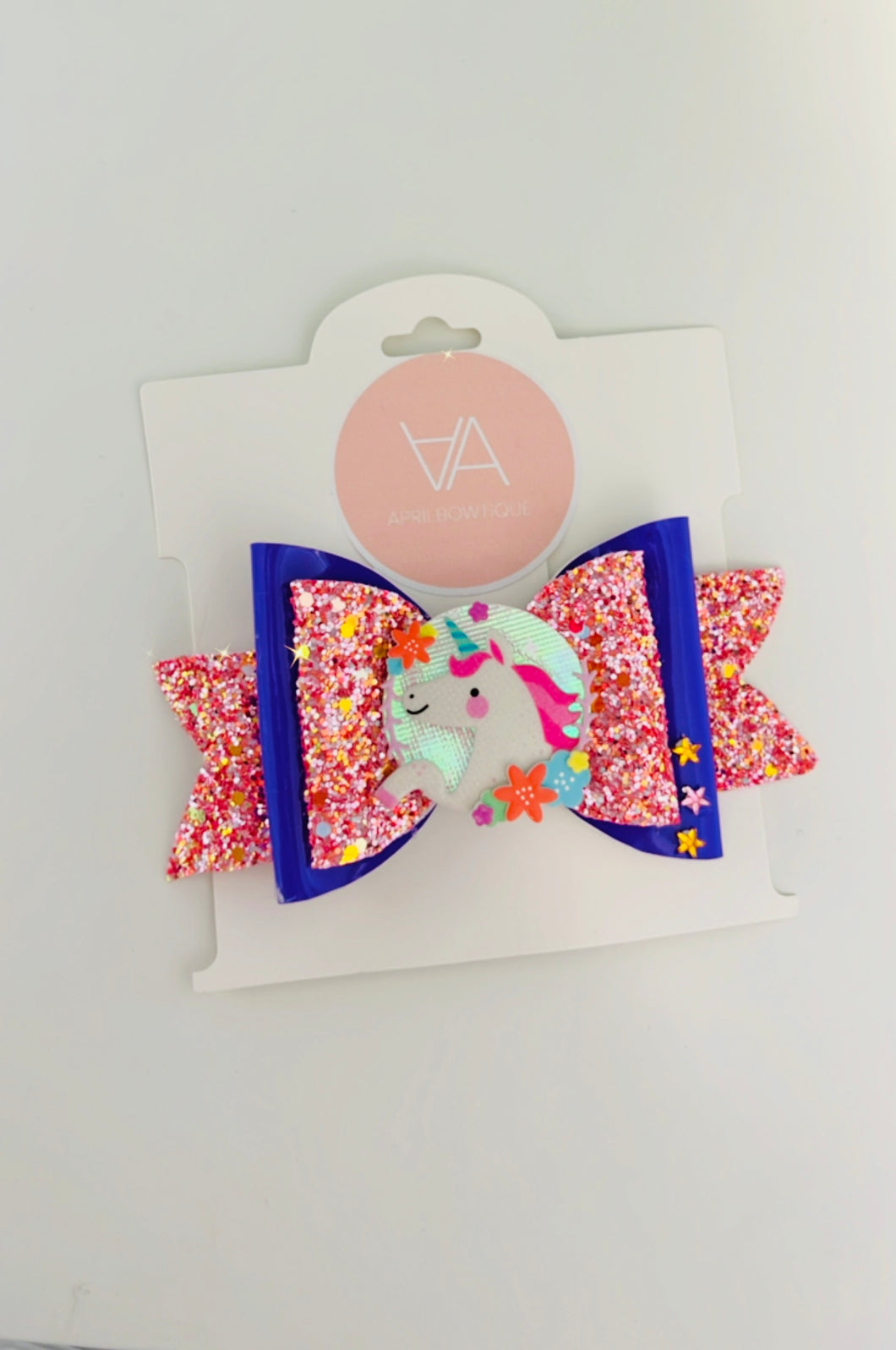 Pink and purple unicorn bow