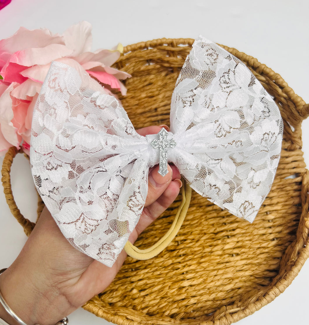 White lace headband